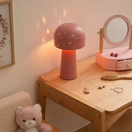 Atmosphera - Lampe de table pour enfants STARRY MUSHROOM 1xE14/25W/230V rose