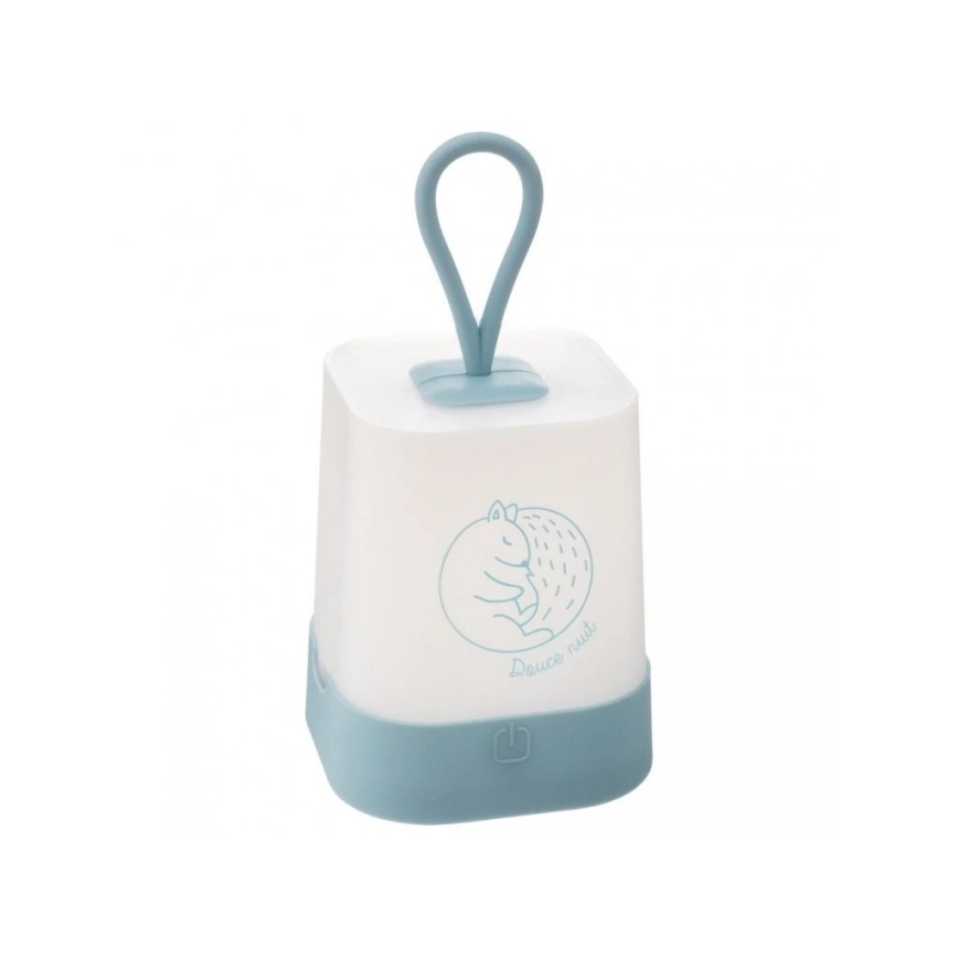 Atmosphera - Veilleuse tactile LED rechargeable pour enfants RABBIT, 3,7 V, 1200 mAh, bleu
