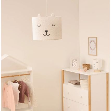 Atmosphera - Lustre pour chambre d'enfant sur câble TOXEY 1xE27/25W/230V motif ourson