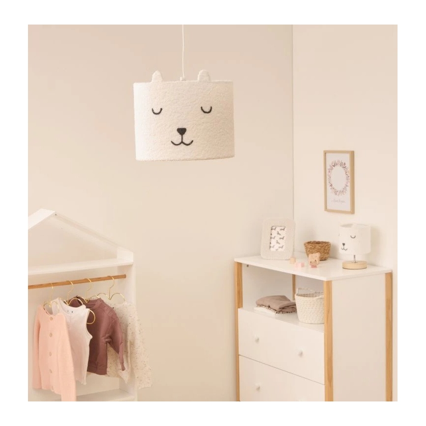 Atmosphera - Lustre pour chambre d'enfant sur câble TOXEY 1xE27/25W/230V motif ourson
