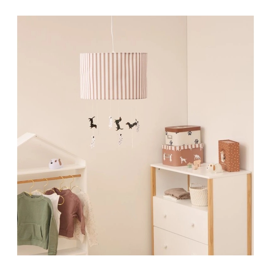 Atmosphera - Lustre suspendu pour enfant SCOTT sur câble 1xE27/40W/230V, motif chiots