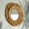 Atmosphera - Miroir mural ALBA d. 57 cm pelote de raphia