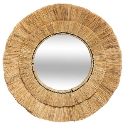 Atmosphera - Miroir mural ALBA d. 57 cm pelote de raphia