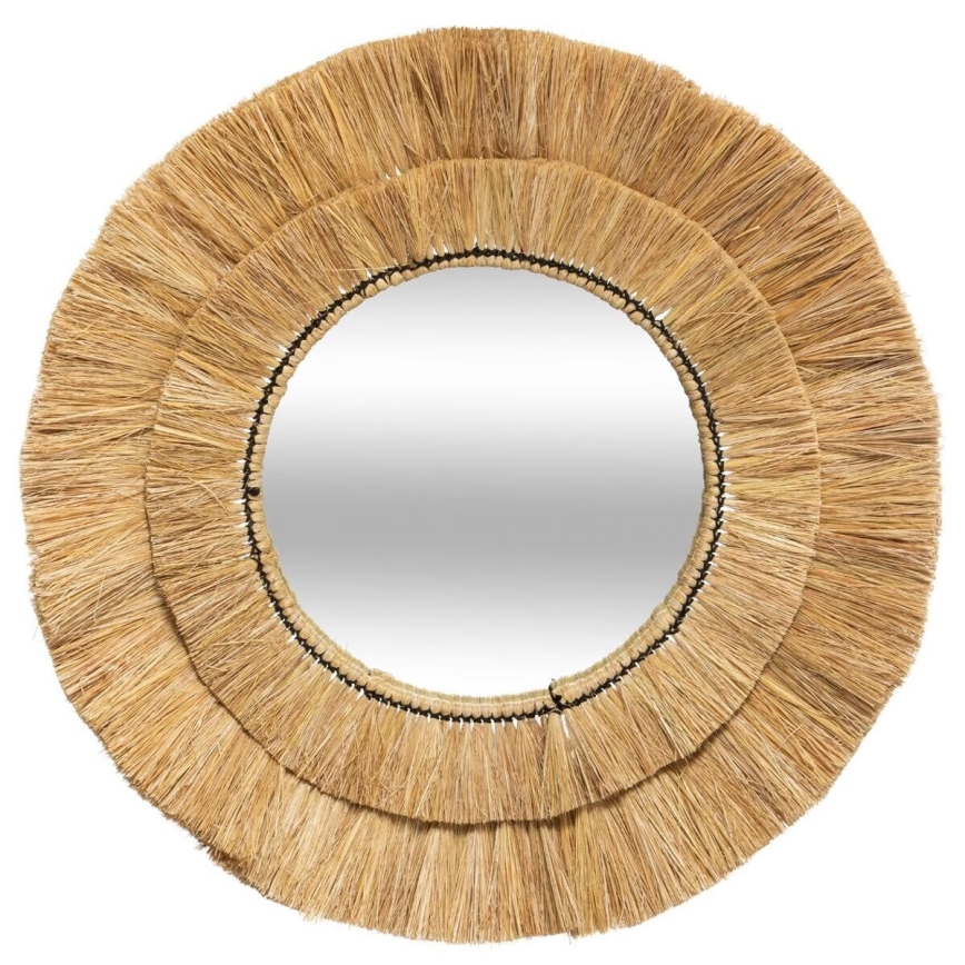 Atmosphera - Miroir mural ALBA d. 57 cm pelote de raphia