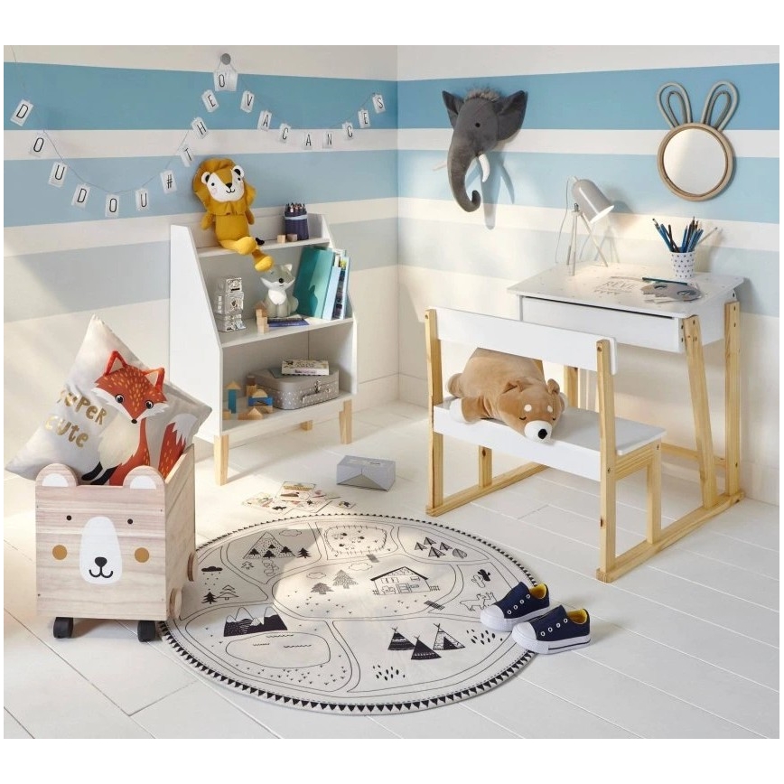 Atmosphera - Miroir mural pour enfants RABBIT 37x24 cm bambou