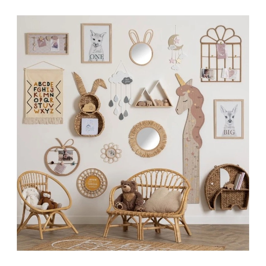 Atmosphera - Miroir mural pour enfants RABBIT 37x24 cm bambou