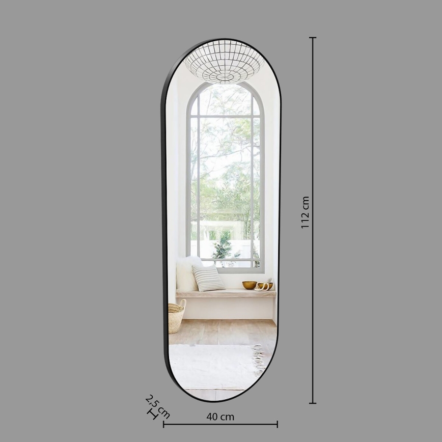 Atmosphera - Miroir mural SELENA 112x40 cm noir