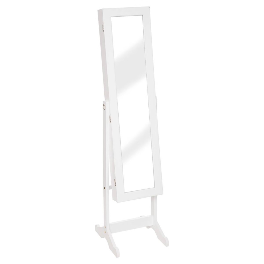 Atmosphera - Miroir sur pied avec boîte à bijoux KRISTIN 146,8 x 37 cm blanc