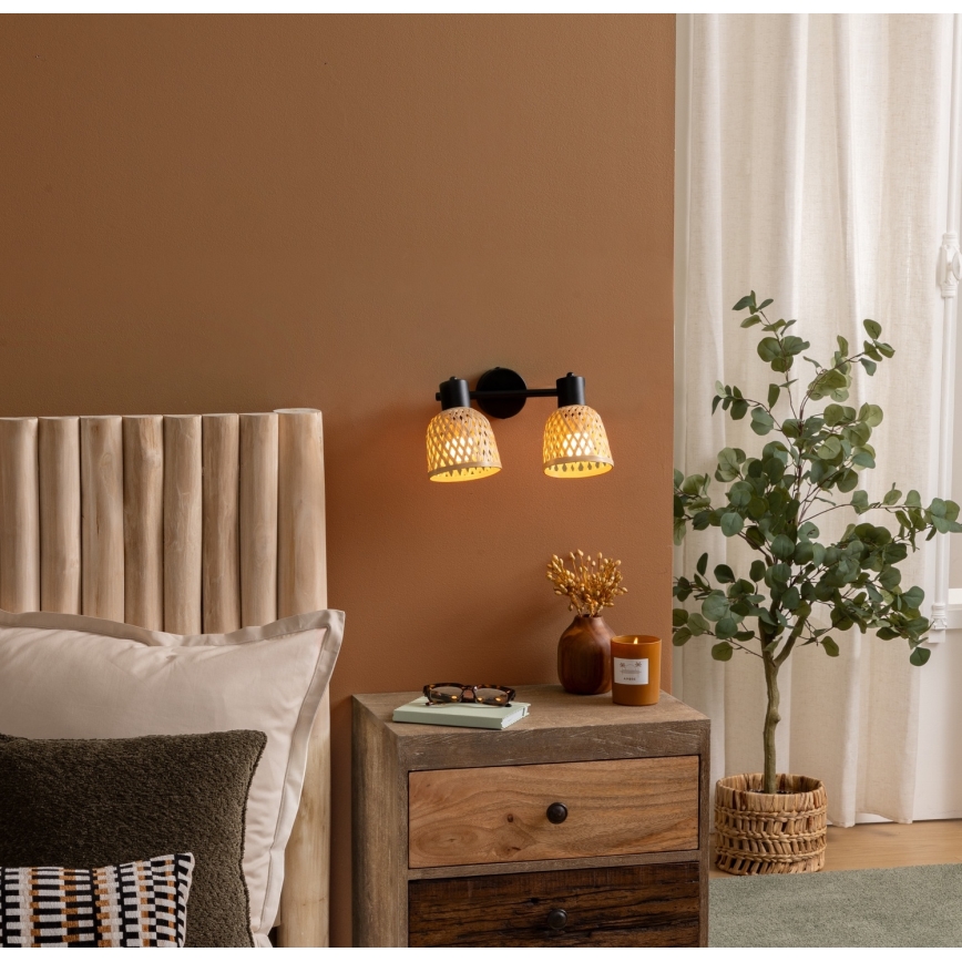 Atmosphera - Spot lumineux LIO 2xE27/25W/230V en bambou