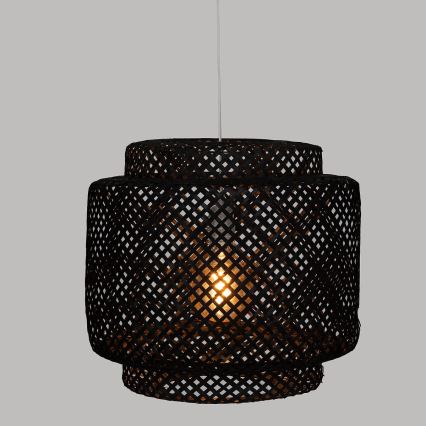 Atmosphera - Suspension filaire LIBY 1xE27/40W/230V bambou/noir