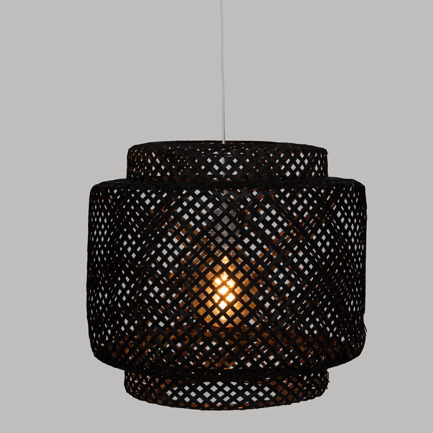 Atmosphera - Suspension filaire LIBY 1xE27/40W/230V bambou/noir