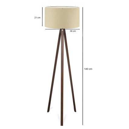 AYD 1xE27/40W/230V lampe sur pied beige/marron