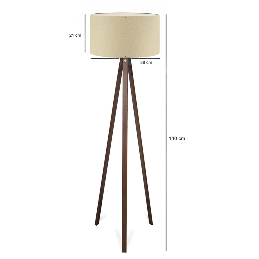AYD 1xE27/40W/230V lampe sur pied beige/marron