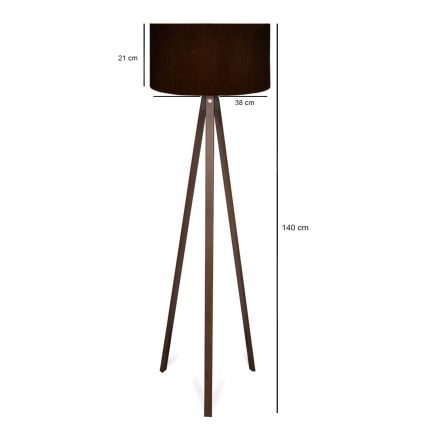 AYD Lampadaire 1xE27/40W/230V Noir/Marron