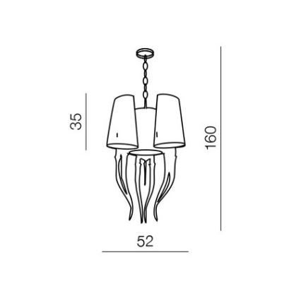 Azzardo AZ0028 - Suspension avec chaîne DIABLO 6xE14/11W/230V blanc