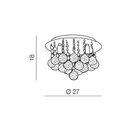 Azzardo AZ1285 - Plafonnier en cristal BOLLA 3xG9/40W/230V