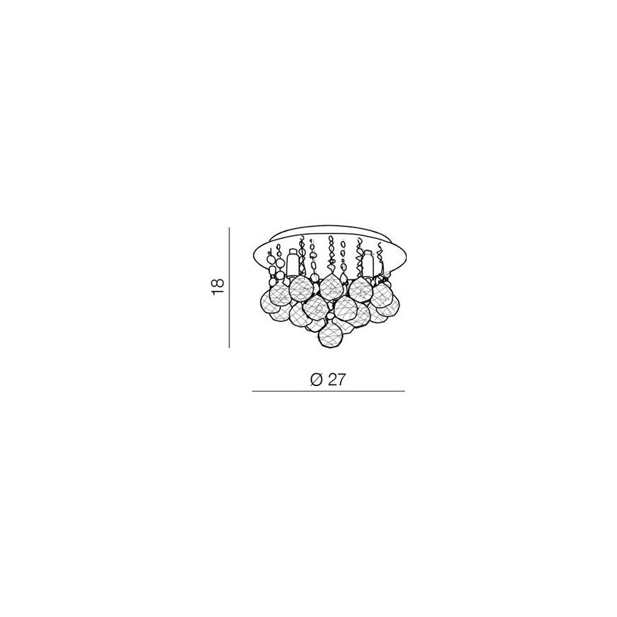Azzardo AZ1285 - Plafonnier en cristal BOLLA 3xG9/40W/230V