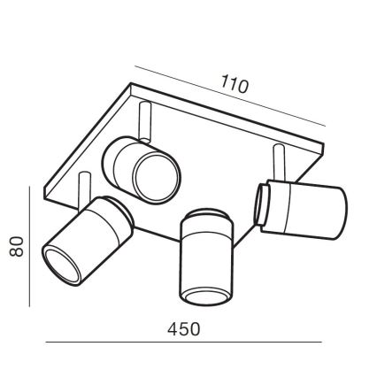 Azzardo AZ2557 - Spot salle de bain NOEMIE 4xGU10/35W/230V IP44