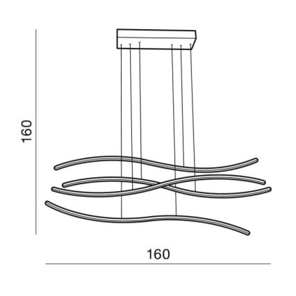 Azzardo AZ2913 - Suspension filaire à intensité variable WAVES 1xLED/70W/230V