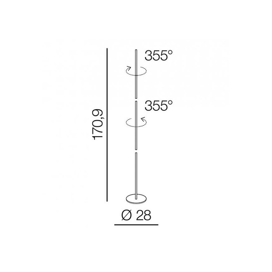 Azzardo AZ3205 - Lampadaire TETA LED/33W/230V