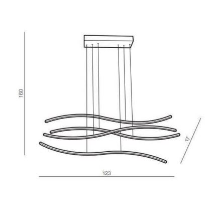 Azzardo AZ4058 - Suspension filaire à intensité variable WAVES LED/70W/230V dorée