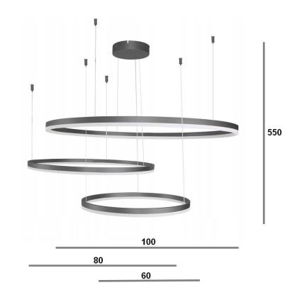 Azzardo AZ4707 - Suspension LED sur câble HALO LED/130W/230V noire