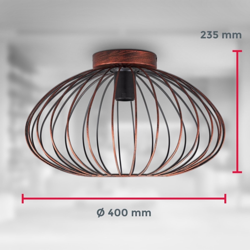 B.K. Licht 1471 - Plafonnier RETRO 1xE27/40W/230V cuivre