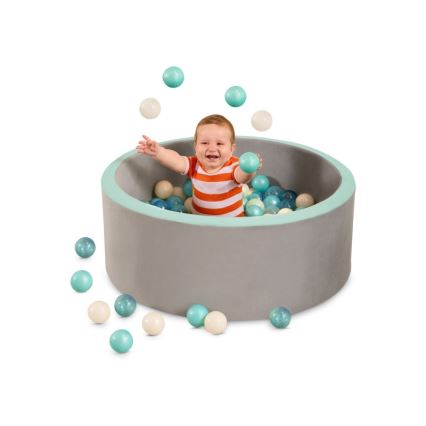 B-Toys - Piscine à boule enfant d. 89 cm gris/turquoise
