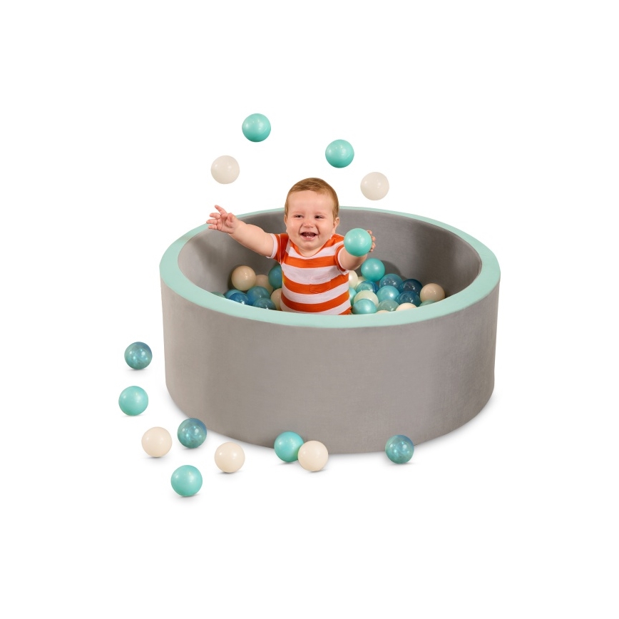 B-Toys - Piscine à boule enfant d. 89 cm gris/turquoise
