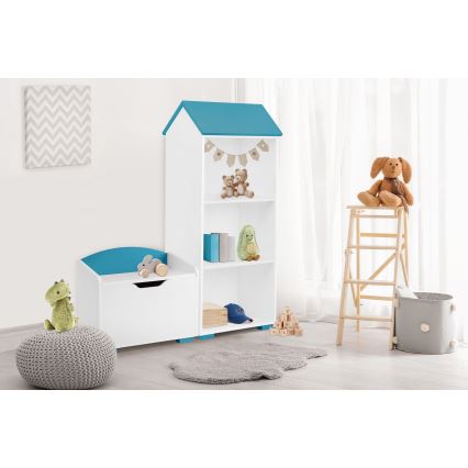 Bac de rangement enfant PABIS 50x60 cm blanc/bleu