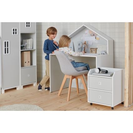 Bac de rangement pour enfant MIRUM 54,2x42,4 cm blanc/gris