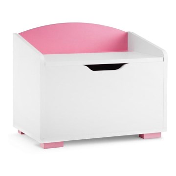 Bac de rangement pour enfant PABIS 50x60 cm blanc/rose