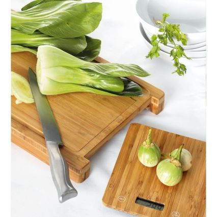 Balance de cuisine numérique 1xCR2032 + panneau de bambou