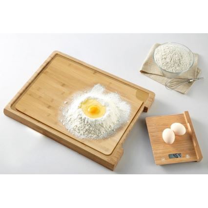 Balance de cuisine numérique 1xCR2032 + panneau de bambou