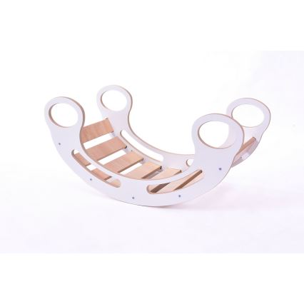 Balançoire multifonction Montessori blanc/érable