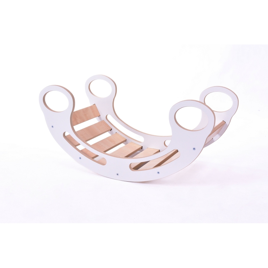 Balançoire multifonction Montessori blanc/érable