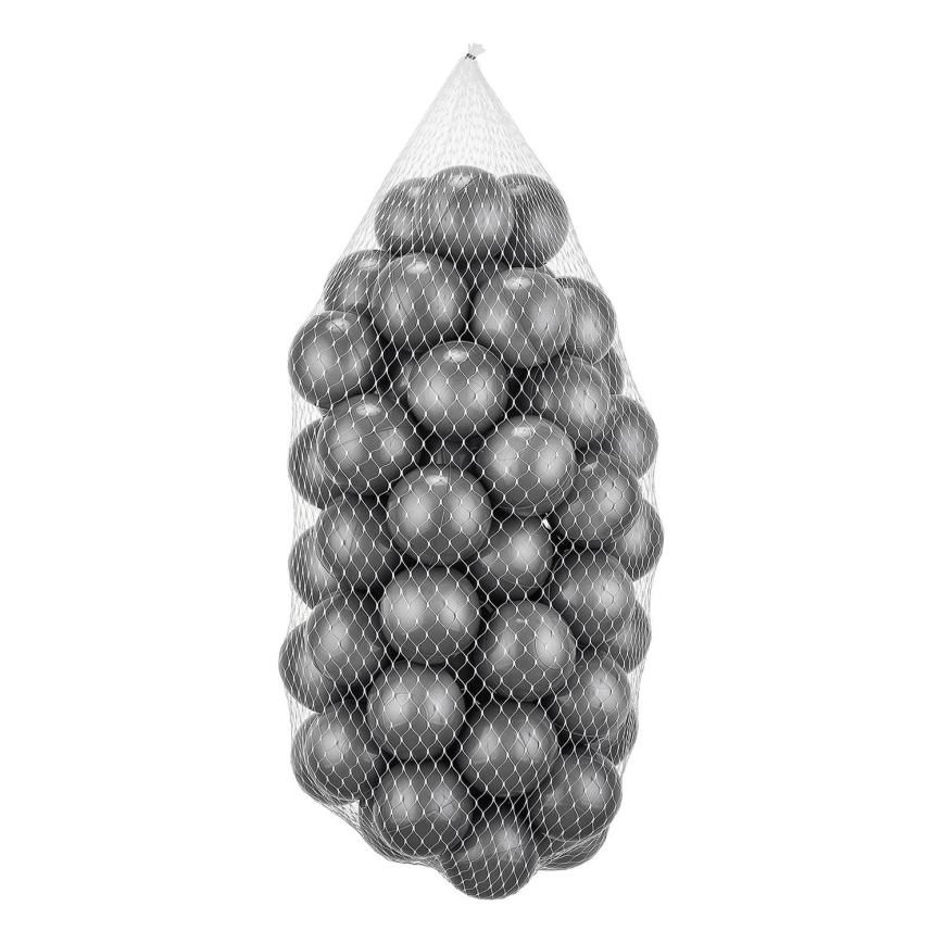 Balles de jeu en plastique 50 pcs d. 7 cm gris