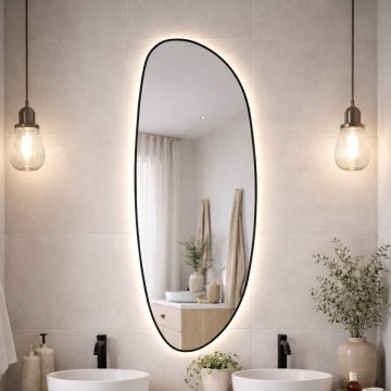 Baltica Design - LED Miroir mural de salle de bains rétroéclairé STONE FLUID LED/15W/230V 4500K 155x50 cm IP65 noir