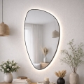 Baltica Design - LED miroir mural de salle de bains rétroéclairé STONE FLUID LED/15W/230V 4500K 92x55 cm IP65 noir