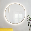 Baltica Design - Miroir LED mural pour salle de bains avec éclairage BRIGHT LED/15W/230V 4500K, Ø 100 cm, IP65, finition dorée