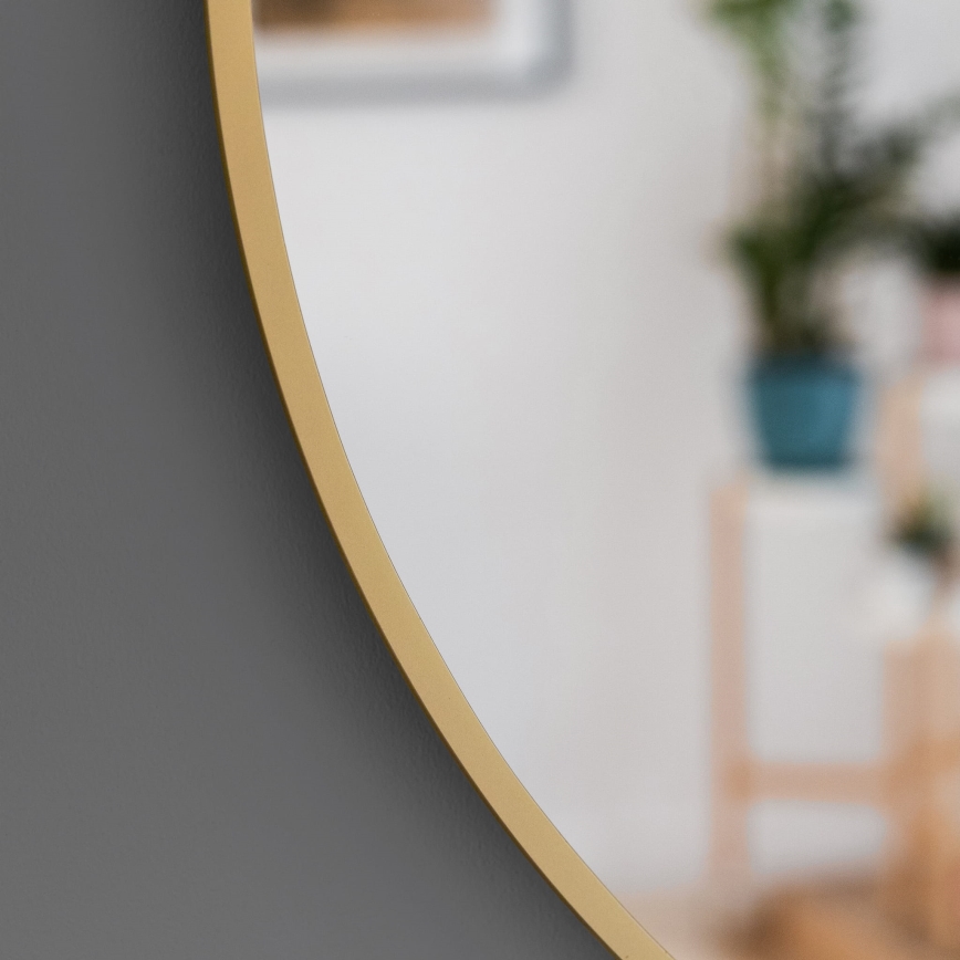 Baltica Design - Miroir mural LED pour salle de bains avec rétroéclairage BRIGHT LED/15W/230V 3000K Ø 80 cm IP65 doré
