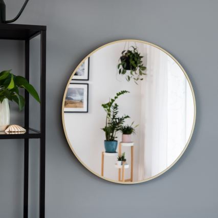 Baltica Design - Miroir mural de salle de bains LED avec rétroéclairage BRIGHT LED/15W/230V 4500K Ø 80 cm IP65 doré