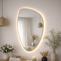 Baltica Design - Miroir mural LED de salle de bains rétroéclairé STONE FLUID LED/15W/230V 2700K 92x55 cm IP65 doré