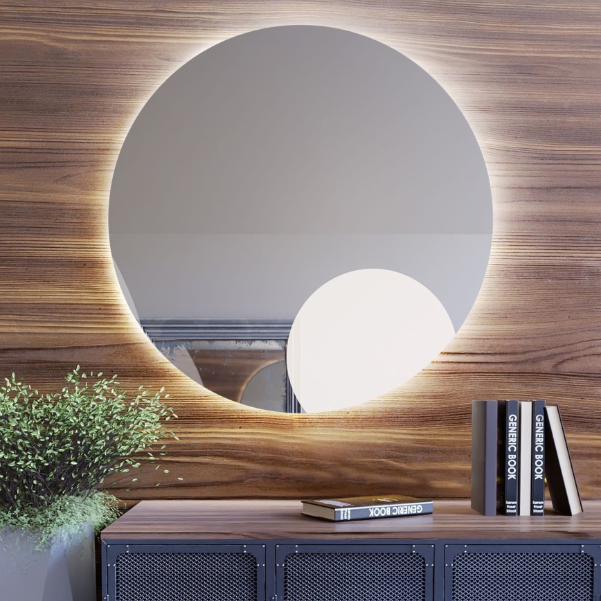 Baltica Design - Miroir mural LED pour salle de bains à rétroéclairage BRIGHT, LED 15W/230V, 4500 K, Ø 100 cm, IP65
