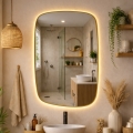 Baltica Design - Miroir mural LED pour salle de bains avec éclairage intégré STONE CALM LED/15W/230V 2700K 90x60 cm IP65 doré