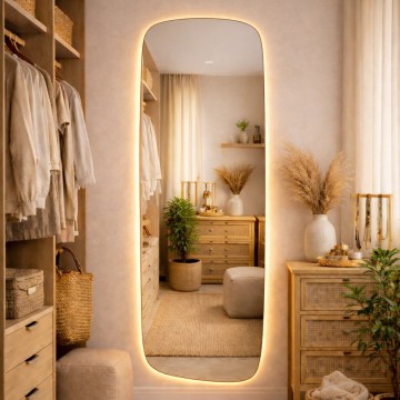 Baltica Design - Miroir mural LED pour salle de bains avec rétroéclairage STONE CALM LED/15W/230V 2700K 155x50 cm IP65