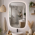 Baltica Design - Miroir mural LED rétroéclairé pour salle de bains STONE CALM LED/15W/230V 4500K 90x60 cm IP65 noir