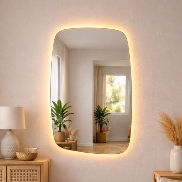 Baltica Design - Miroir mural rétroéclairé pour salle de bains STONE CALM LED/15W/230V 2700K 90x60 cm IP65