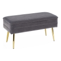Banc avec un espace de stockage VELVA 37x78 cm gris/doré
