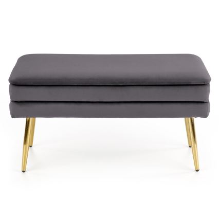 Banc avec un espace de stockage VELVA 37x78 cm gris/doré